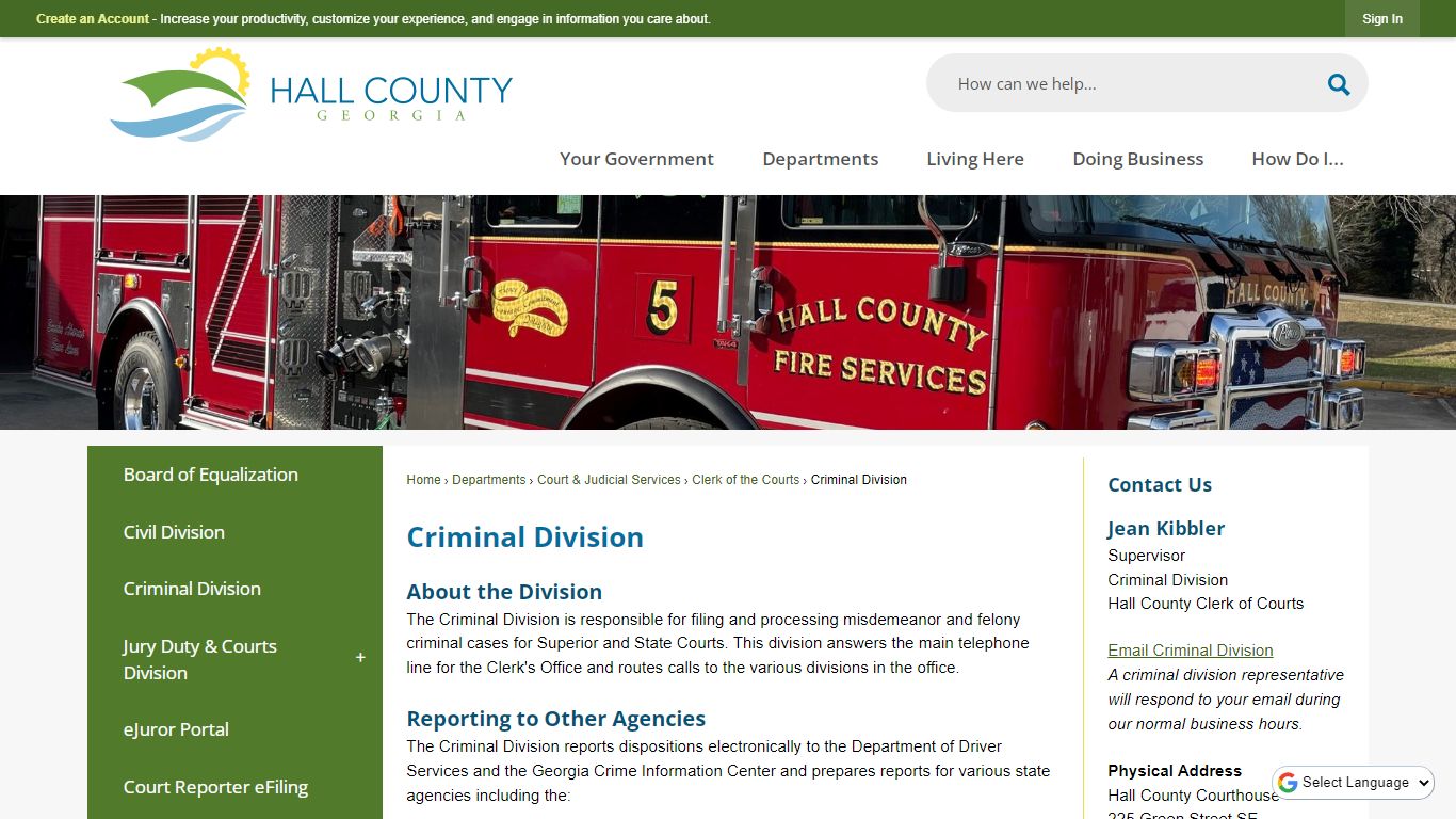 Criminal Division | Hall County, GA - Official Website